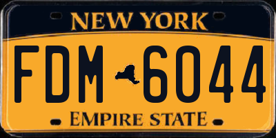 NY license plate FDM6044