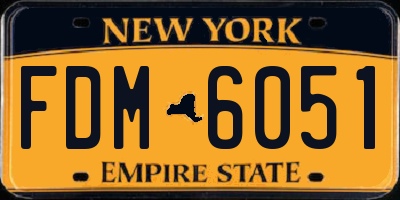 NY license plate FDM6051