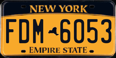 NY license plate FDM6053