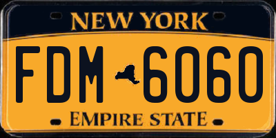 NY license plate FDM6060