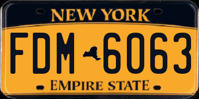 NY license plate FDM6063