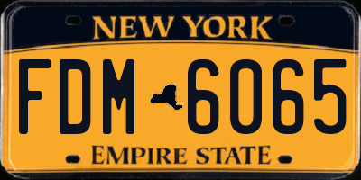 NY license plate FDM6065
