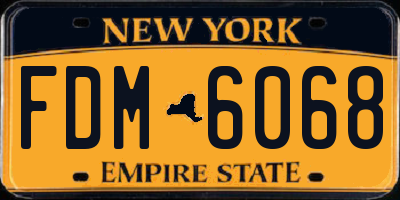 NY license plate FDM6068