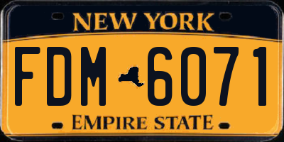 NY license plate FDM6071