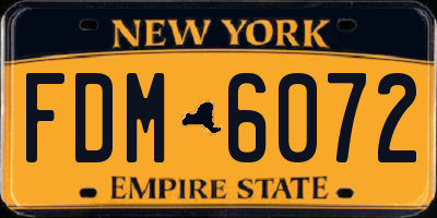 NY license plate FDM6072