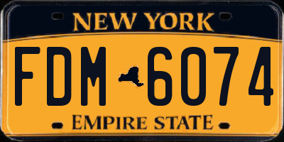 NY license plate FDM6074
