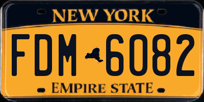 NY license plate FDM6082
