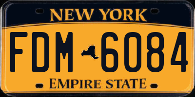 NY license plate FDM6084
