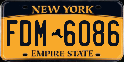 NY license plate FDM6086