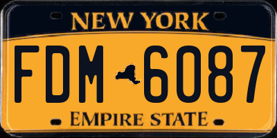 NY license plate FDM6087