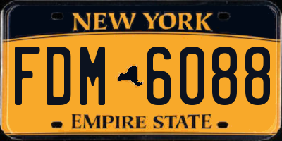 NY license plate FDM6088