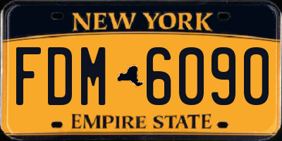 NY license plate FDM6090