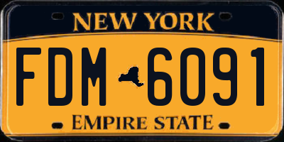 NY license plate FDM6091