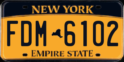 NY license plate FDM6102