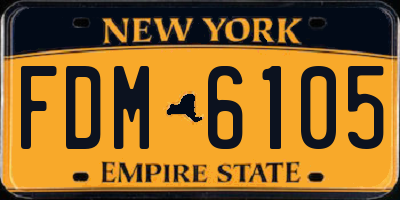 NY license plate FDM6105
