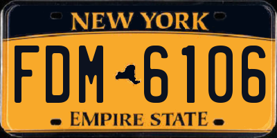 NY license plate FDM6106