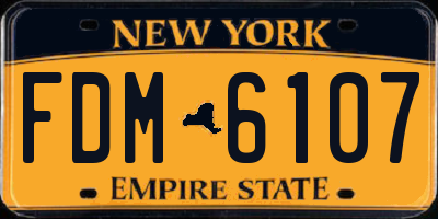 NY license plate FDM6107