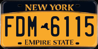 NY license plate FDM6115