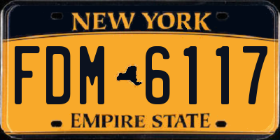 NY license plate FDM6117