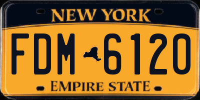 NY license plate FDM6120