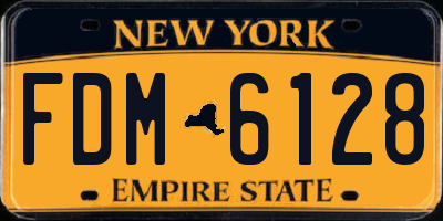 NY license plate FDM6128