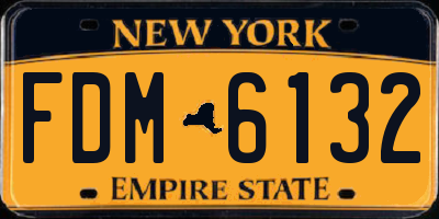 NY license plate FDM6132