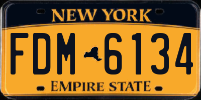 NY license plate FDM6134