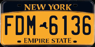 NY license plate FDM6136
