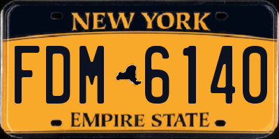 NY license plate FDM6140