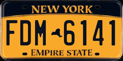 NY license plate FDM6141