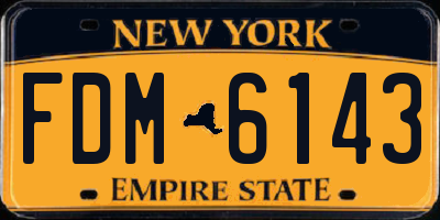 NY license plate FDM6143
