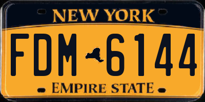 NY license plate FDM6144