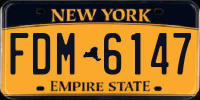 NY license plate FDM6147