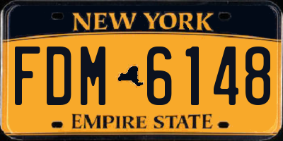 NY license plate FDM6148