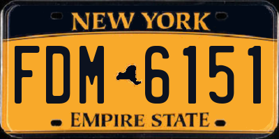 NY license plate FDM6151