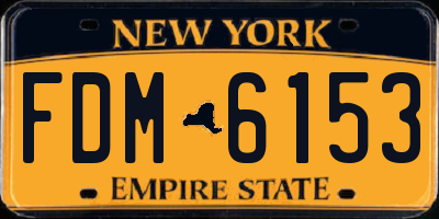 NY license plate FDM6153