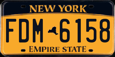 NY license plate FDM6158