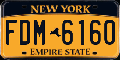 NY license plate FDM6160