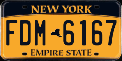 NY license plate FDM6167