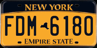 NY license plate FDM6180