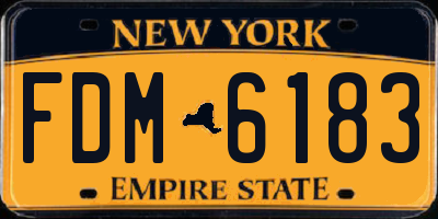 NY license plate FDM6183
