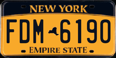 NY license plate FDM6190
