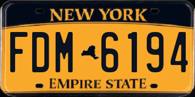 NY license plate FDM6194