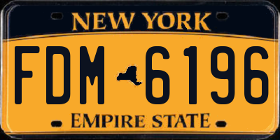 NY license plate FDM6196