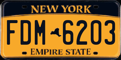 NY license plate FDM6203