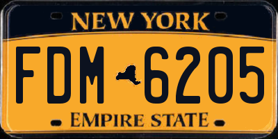 NY license plate FDM6205