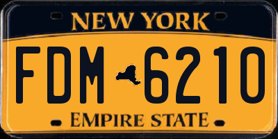 NY license plate FDM6210