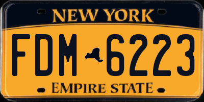 NY license plate FDM6223