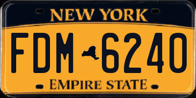NY license plate FDM6240