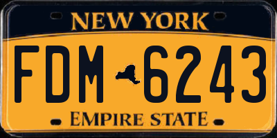 NY license plate FDM6243